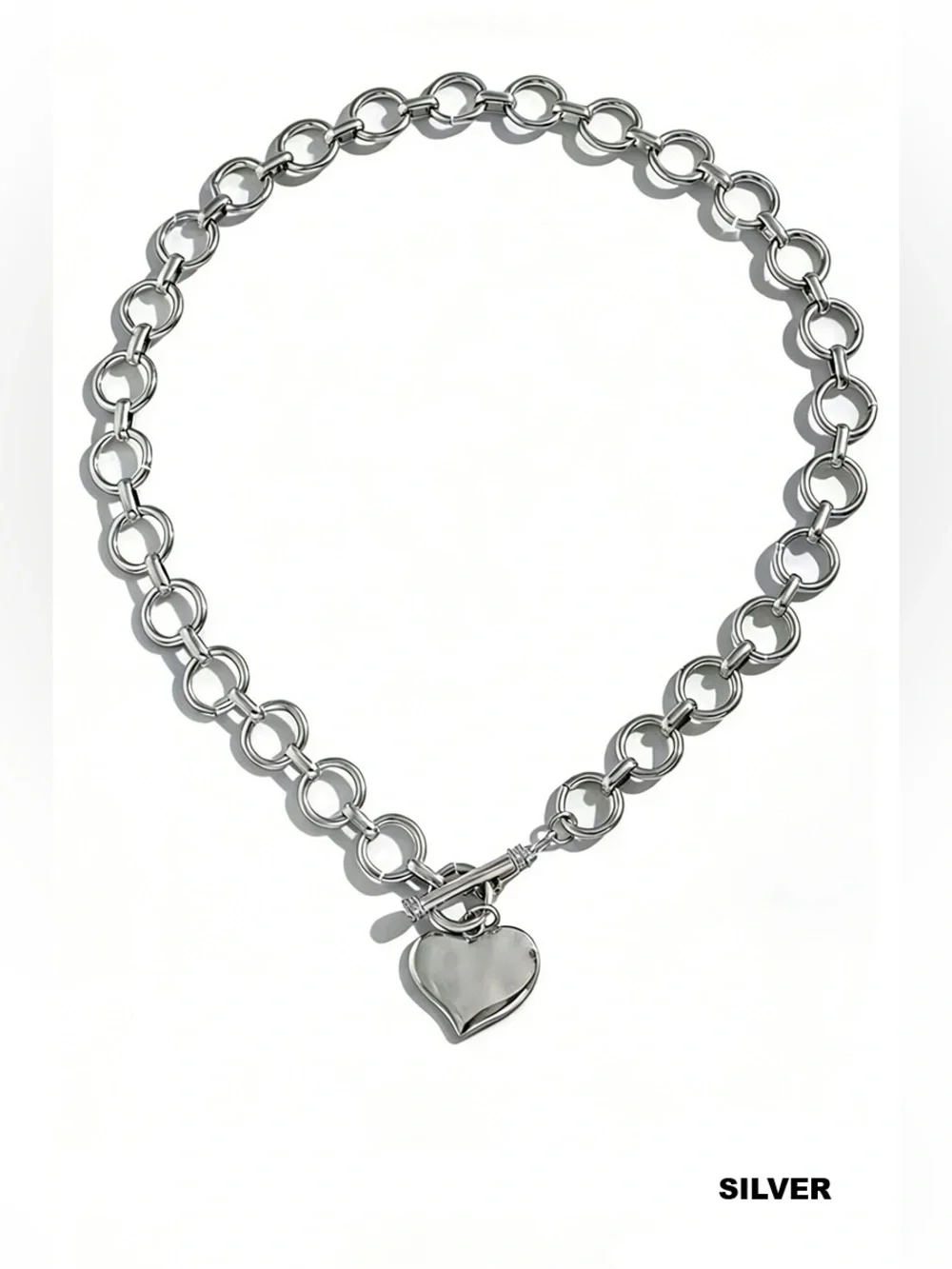 NOTABLE HAMMERED HEART TOGGLE NECKLACE